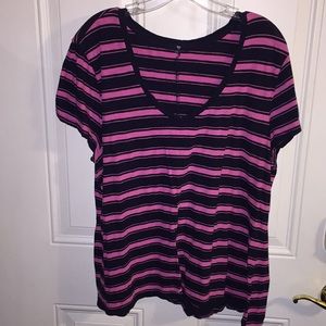 Gap pink and navy striped T size tag missing (XXL)